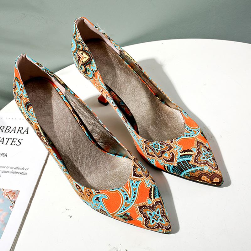 Women's high-heeled single shoes spring and summer pointed thin heels large size versatile low-top shoes