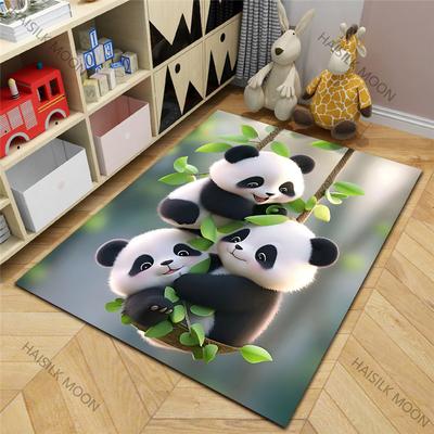 6 Style Panda Print Cartoon Carpet for Living Room Bedroom Bedside Floor Mat Cloakroom Children Playing Mat Area Rug Large Size
