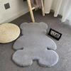 Adorable Bear Plush Rug - Heart-Shaped Decorative Carpet for Children's Room or Bedroom Floor.