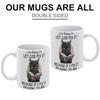 1pc 11oz White Coffee Mug with Double-Sided Print, Funny Everyday Cup for Work, Home, Tea or Coffee, Lightweight Design, Perfect Gift for Friends