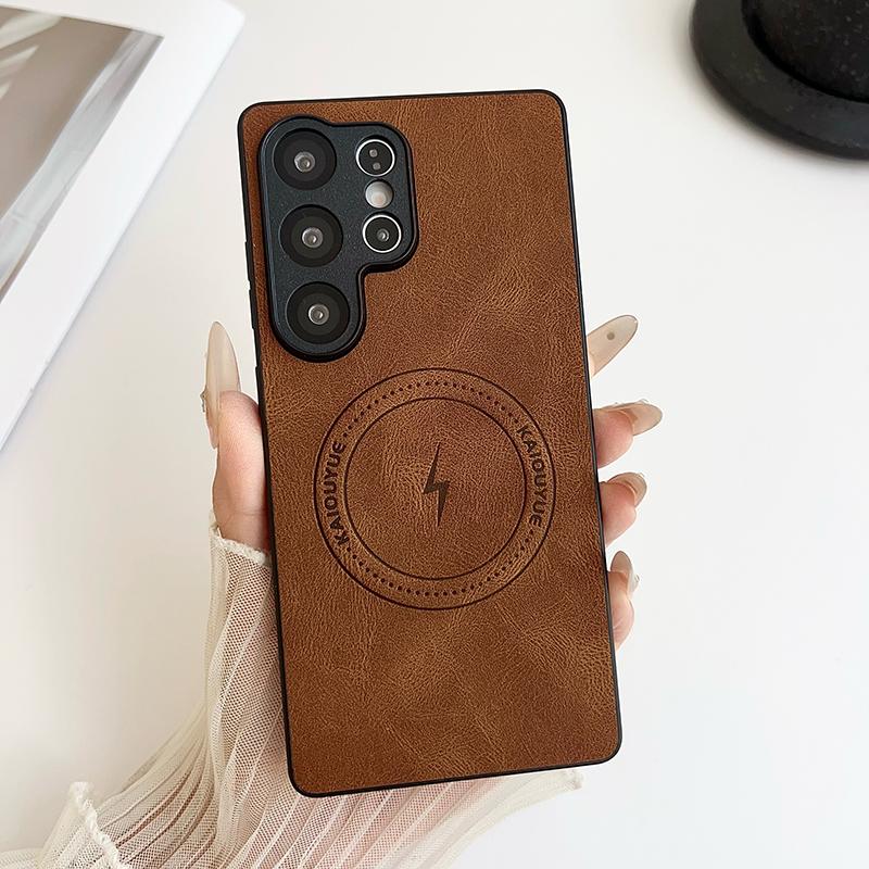 S23 FE Lightning Fashion Leather Phone Case For Samsung Galaxy S23 Plus Soft Bumper Protection Cases Anti-Fall Cover S23 Ultra