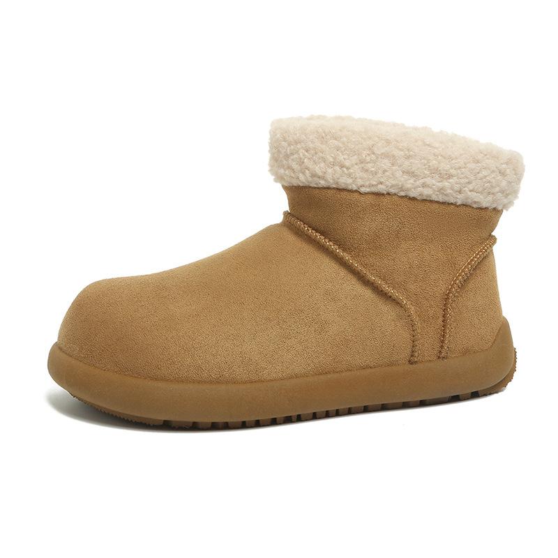 Women's Thick Bottom Hairy Mouth Fashion Winter Lightweight Warm Anti Cold Snow Boots Non-slip Casual Sneakers Cotton Boots