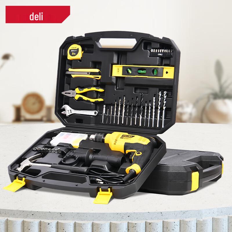 Deli 116-Piece Outdoor Household Tool Set with Electric Drill