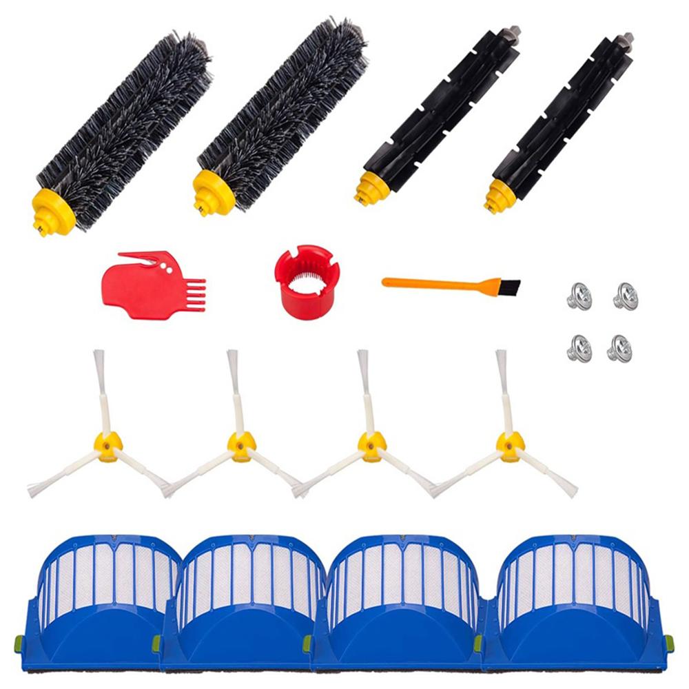 

4 Side-Edge Brush+2 Pairs Main Brush+4 Filter for iRobot Roomba 600 Series (With 3 Cleaning Tools) A