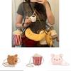 Croissant Plush Bag With Zipper For Women And Teens