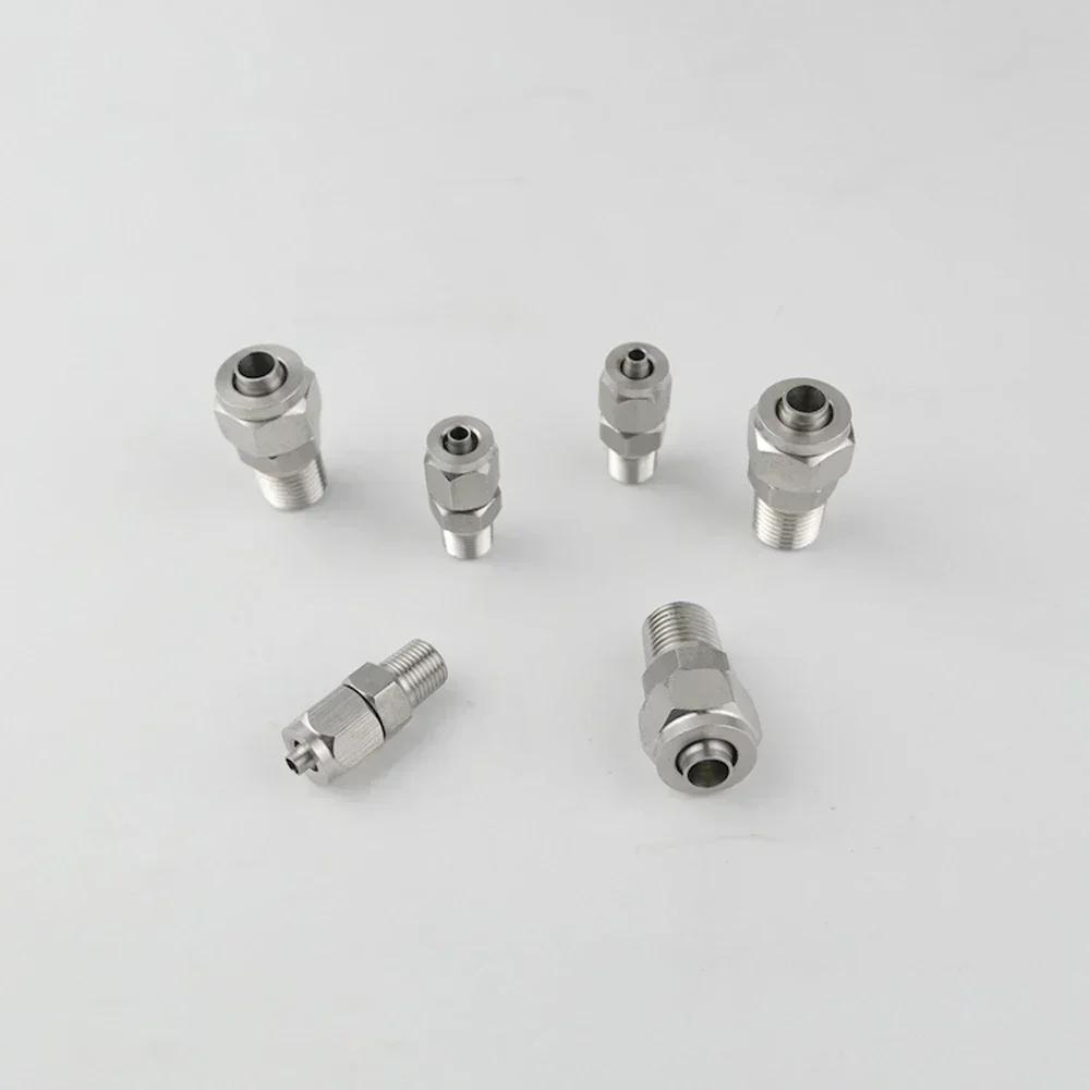 1/8" 1/4" 3/8" BSPT Male X 6/8/10/12mm OD PU Tube Air Pneumatic Quick Coupler Fast Twist Hose Stainless 304 Connectors Fitting