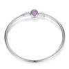 WOSTU 925 Silver Bracelet – Barrel Snap Clasp, Cubic Zirconia, Bangle Bracelet, Chain Bracelet, Charm, Sizes 17–21
