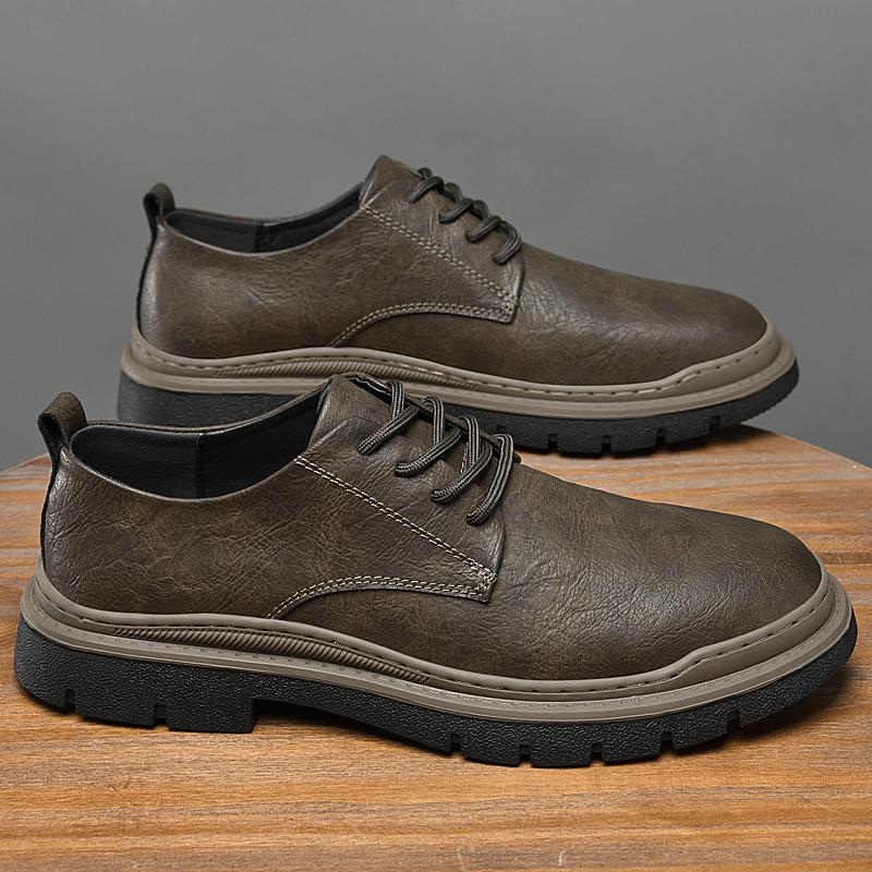 Nové pánské oxfordky Pánské boty z pravé kůže Ležérní obuv Šněrovací vycházkové tenisky Pánské venkovní Elegantní protiskluzové formální boty