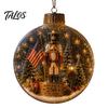 Wedding Celebration Supplies 250th Anniversary USA Christmas Ornament, Light Up Plastic Clear Ball Hanging Decoration with Festive Baubles Bell Train