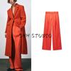 Spring New Women's Clothing Work Clothing Wind Waist Elegant Simple and Fashionable Casual Long Pleated Pants 2195677