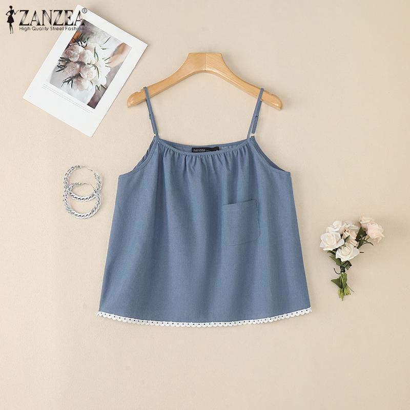 ZANZEA Womens Summer Casual Sleeveless Straps Slip Camisoles