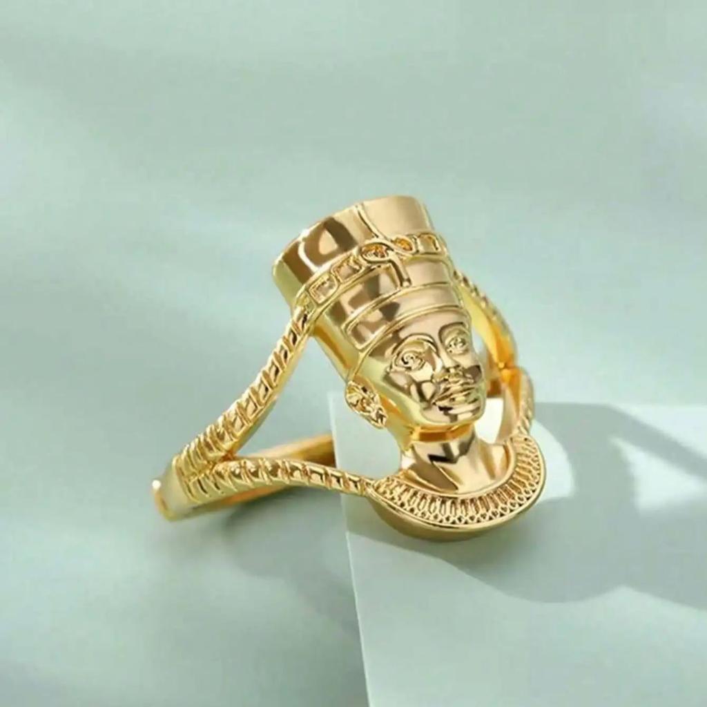 Vintage Prsten Egyptské Královny Bohyně Pro Ženy Nerezová Ocel Portrétní Prsten Výrazný Šperk Denní Nošení Výroční Dárek