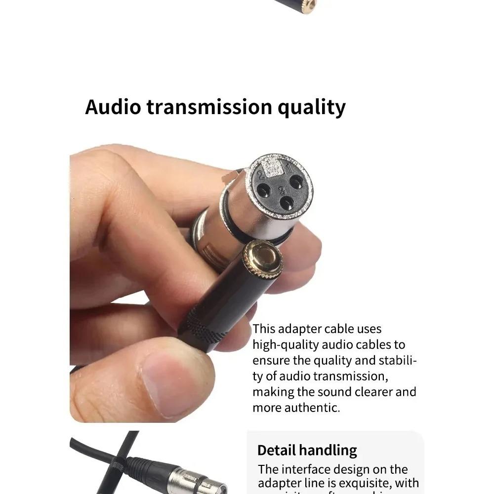 Kalkanlı Siyah Çinko Alaşımlı Gövde 3.5 Dişi Canon Ses Kablosu Mikrofon Adaptör Kablosu 0.3 Metre Örgülü Tel Uzatıcı