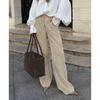 Women Corduroy Fall Winter Loose Wide Leg Pants Casual Style High Waist Slimming Fashion Versatile Lazy Trousers