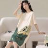 Summer Women Dress Large Short-Sleeved Cartoon Nightdress with Cute Bear Graphic Vestidos