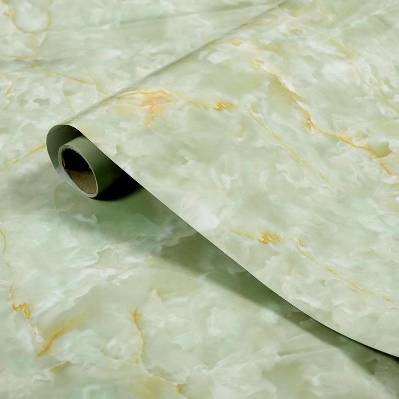 

Самоклеящиеся обои с мраморным рисунком, пленка для плиты и шкафа, кухонные маслостойкие наклейки, обои для плитки и наклейки для обновленной столешницы 60CM*5M зелёный