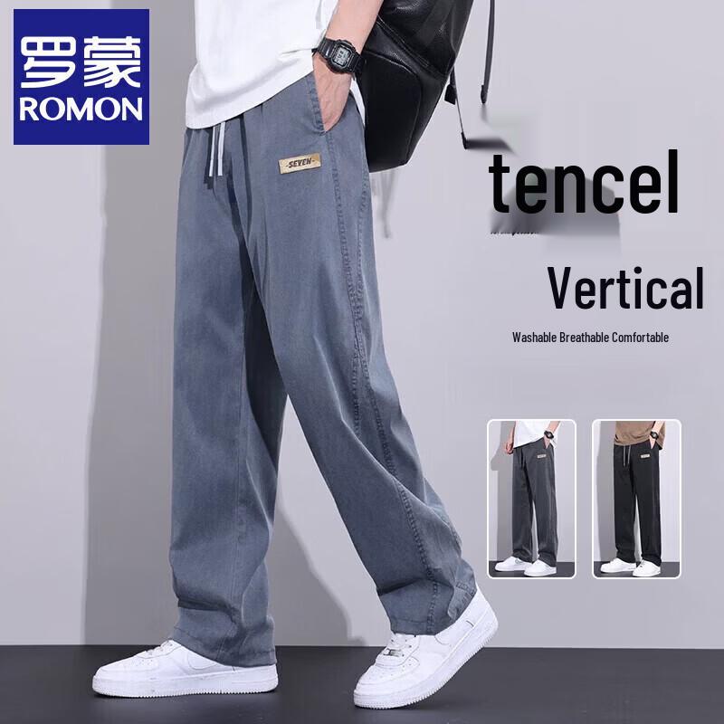 

Men s Tencel Blend Loose Straight Wide-Leg Denim Jeans M