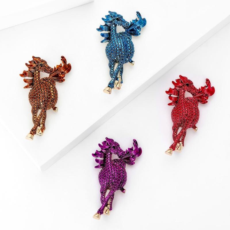 Spilla Cavallo in Cristallo Scintillante Design in Lega Leggera Perfetta Come Accessorio per Abbigliamento Accessorio per Abbigliamento da Sera