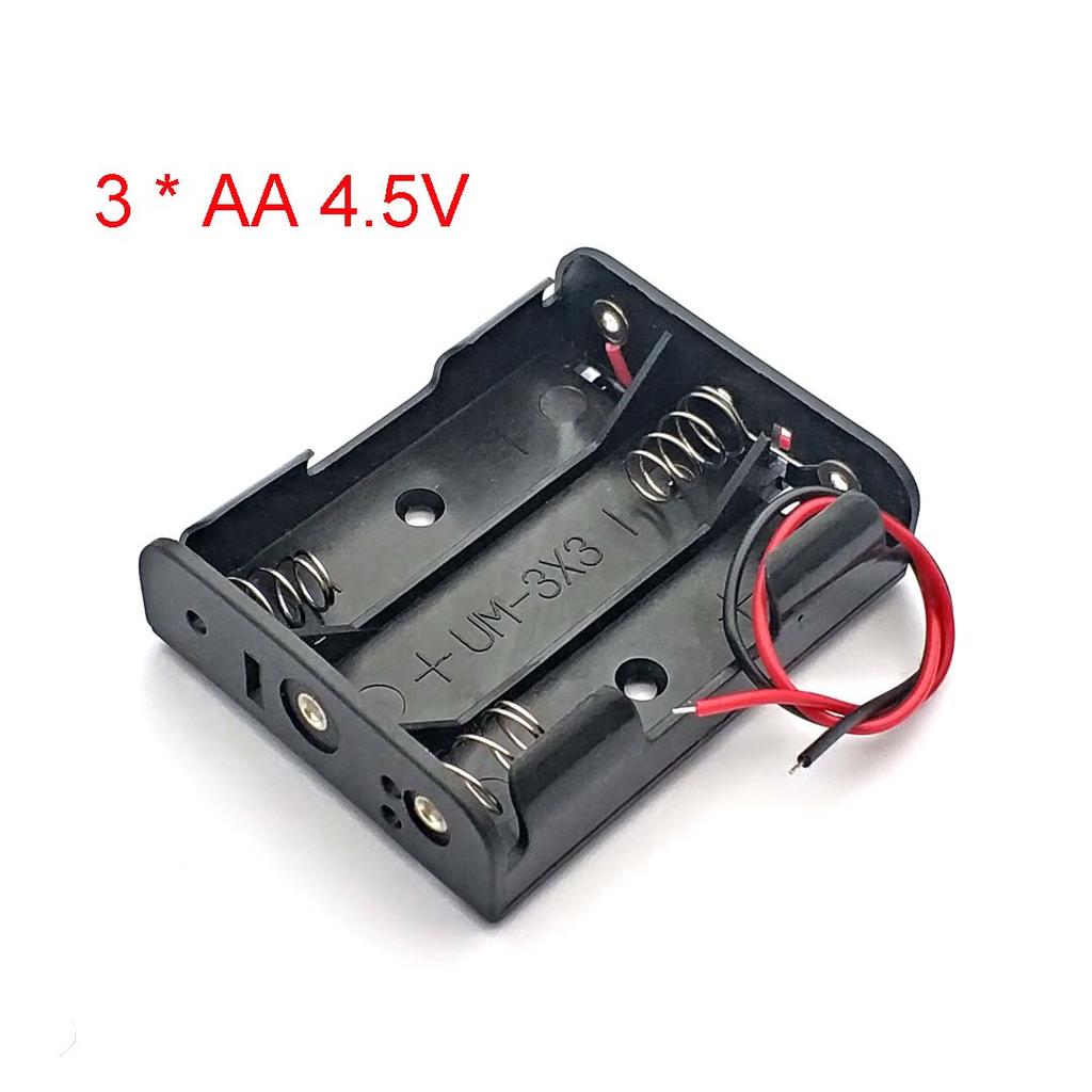 Black Plastic AA Size Power Battery Storage Case Box Holder Leads with 1 2 3 4 Slots AA Size Power Battery Storage Case Box