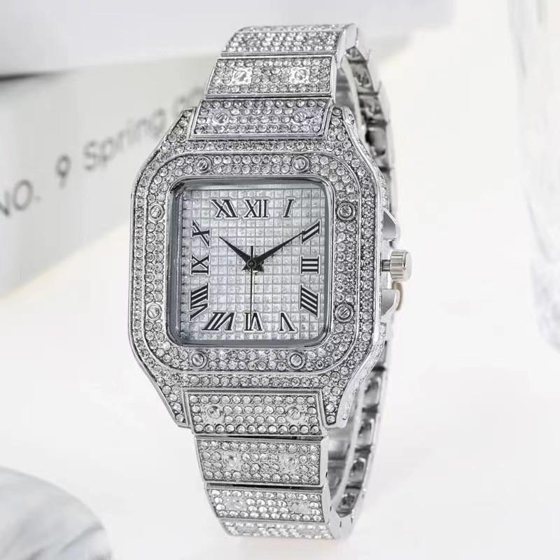 Modern Mens Square Watch With Diamond Inlay And Quartz Movement For Fashionable Office Wear