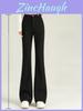 Pantaloni Micro Évasé da Donna a Vita Alta con Fodera in Pile per l'Autunno Casual