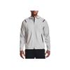 Under Armour Sun Protection Series Solid Zip-Up Drawstring Hooded Sports Woven Breathable Training Jacket Men Jacket Grey 1370494-014