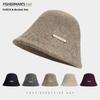 1pc Winter Warm Casual Felt Bucket Hat for Women,Solid Color Versatile Knitted Skullcap,Suitable for Daily Wear,Gift Winter Warm