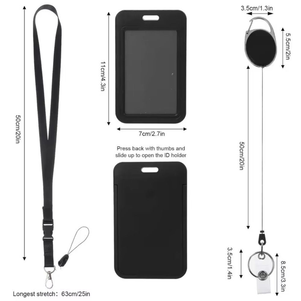 Neck Hanging Retractable ID Badge Holder with Breakaway Lanyard Access Control Set  Office Use