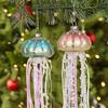 Glass Pearl Jellyfish Pendant Beach Christmas Decoration Christmas Tree Decoration Pendant Four Sets Hang Up