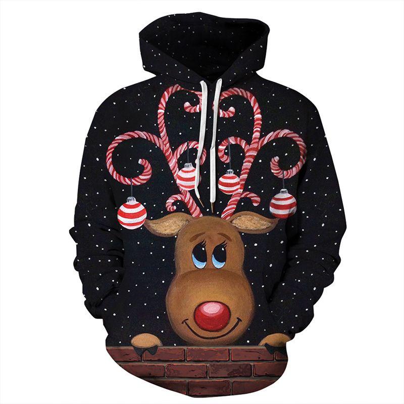 Men Christmas Women 3d Graphic Print Hooded Hoodie Sweatshirt Pullover Jumper