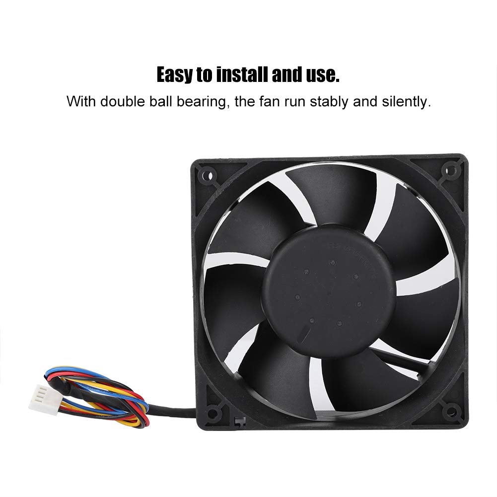 Computer Cooling Fan ASHATA SHLF1212BHE-02 DC12V 1.6A 12CM Temperature Control PWM Cooling Fan Cooler with High Heat Dissipation 12V Cooling Fan