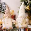 2025 Gnome Christmas Decorations 30cm Light Up Christmas Gnomes Plush Doll Ornaments Knited Elf Dwarf Gift Home Table Decoration