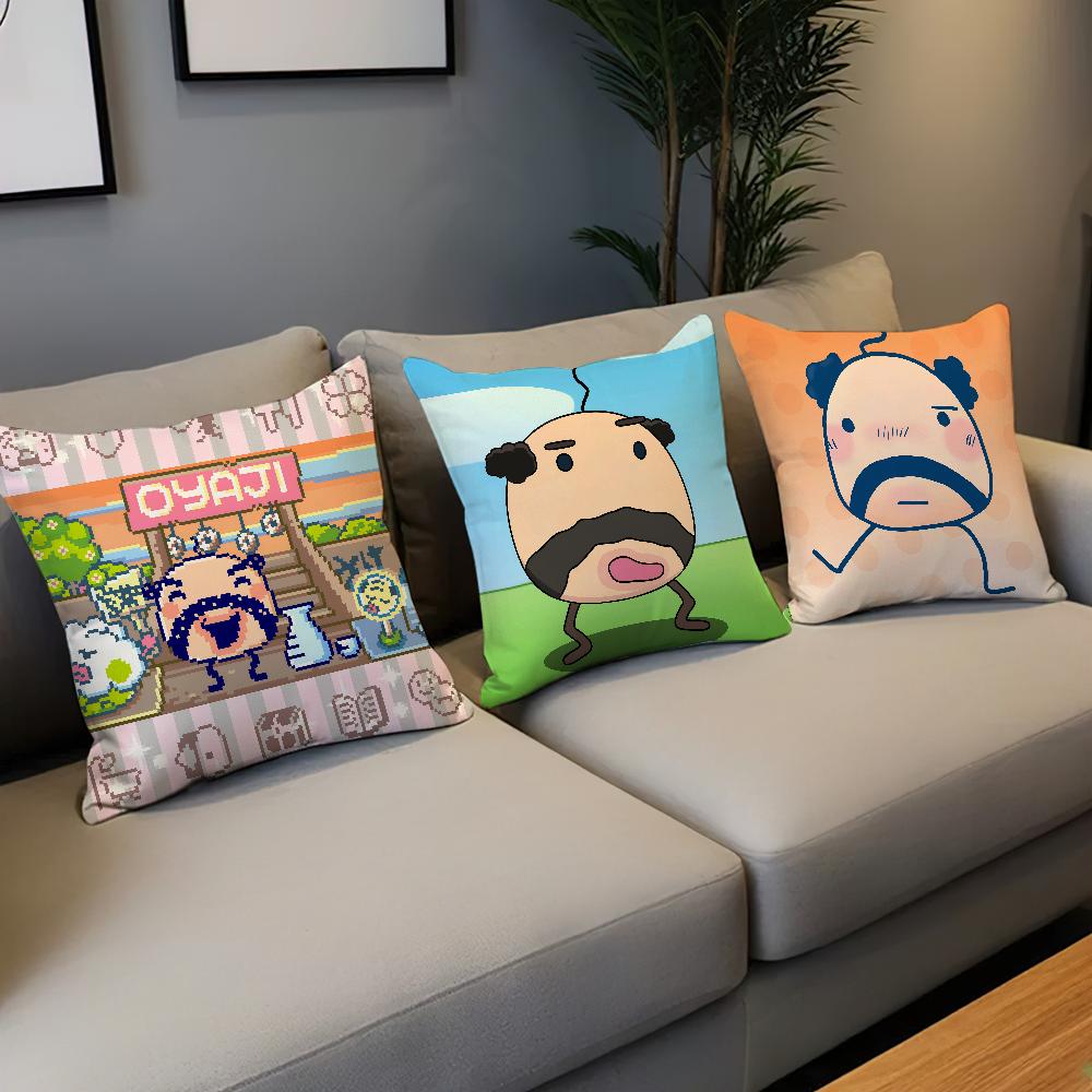 Pixel funny cartoon game art O-Oyajitchi cushion cover soft Pillow Case for Sofa Living Room Home office Decor Protective Covers