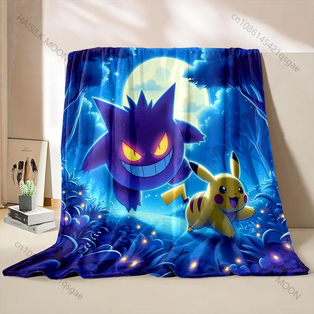 New Product Japan Pokemon Gengar Print Blanket for Home Sofa Travel Office Break Blanket Children Student Kids Luxury Gifts