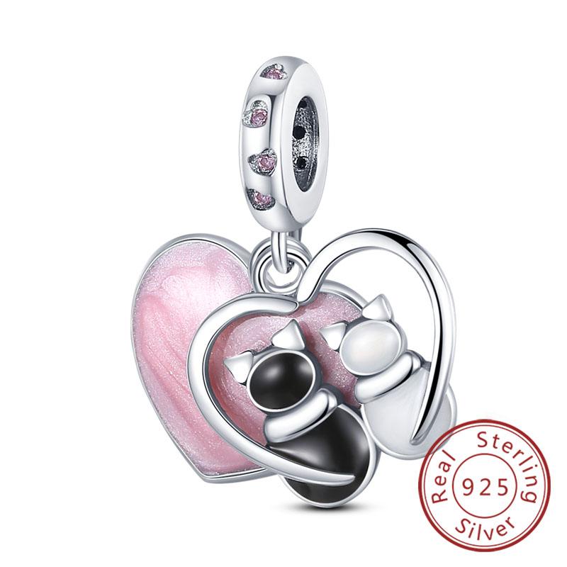 Fit Original Copper Charm Beads Cute Animal Puppy Dog Cat For Bracelet Diy Women Fine Jewelry Making