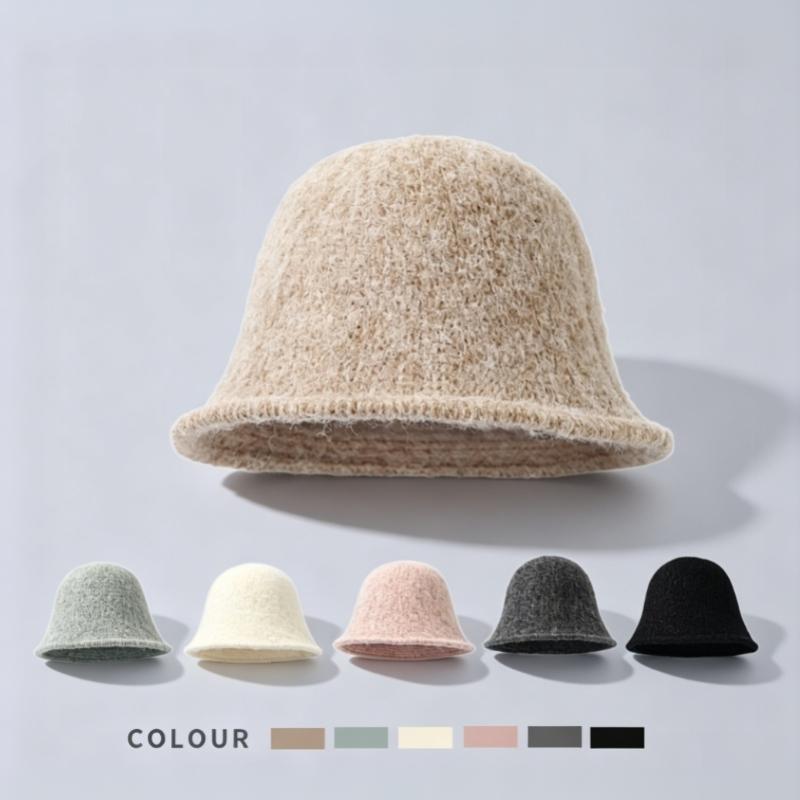 Autumn Winter Bucket Hat Women Vintage Fisherman Hats Versatile Cap Spring Felt Hat Foldable Hat