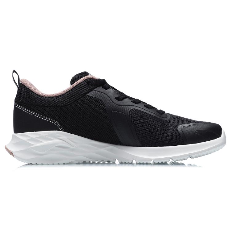 Li Ning Abrasion Resistant Cushioning Low top Running Shoes Women's Black ARHR120-3