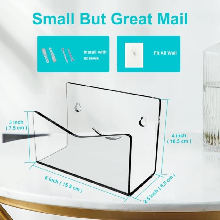 Acrylic Envelope Container Mail Organizer Wall Mounted Letter Sorter for Offices