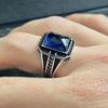 New Retro Alloy Inlaid Zircon Ring for European and American Men