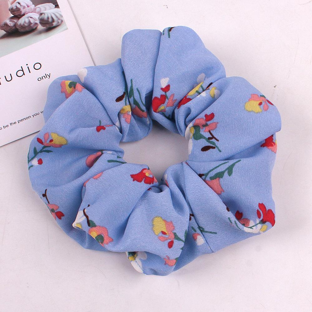 Vintage Blumige Mehrschichtige Scrunchies Premium Elastische Haargummis für Damen Niedriger Pferdeschwanzhalter Herbst Tägliches Haaraccessoire
