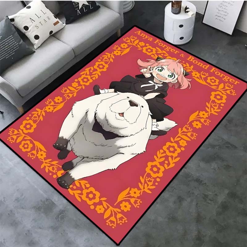 Cute Kawaii S-SPY-X-FAMILY NonSlip Area Rug for Living Room,Bedroom,Playroom,Kitchen,Door Floor Mat Home Decor Rug Gift Alfombra