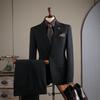 Plus Size Men's Striped Business Casual Wedding & Formal Suit Set
