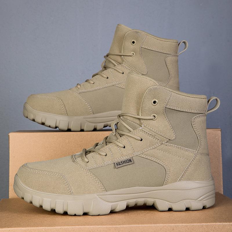 Plus Size Men's High-Top Outdoor Combat Boots - Ultra-Light, Cold Cement Outsole, Autumn/Winter Style