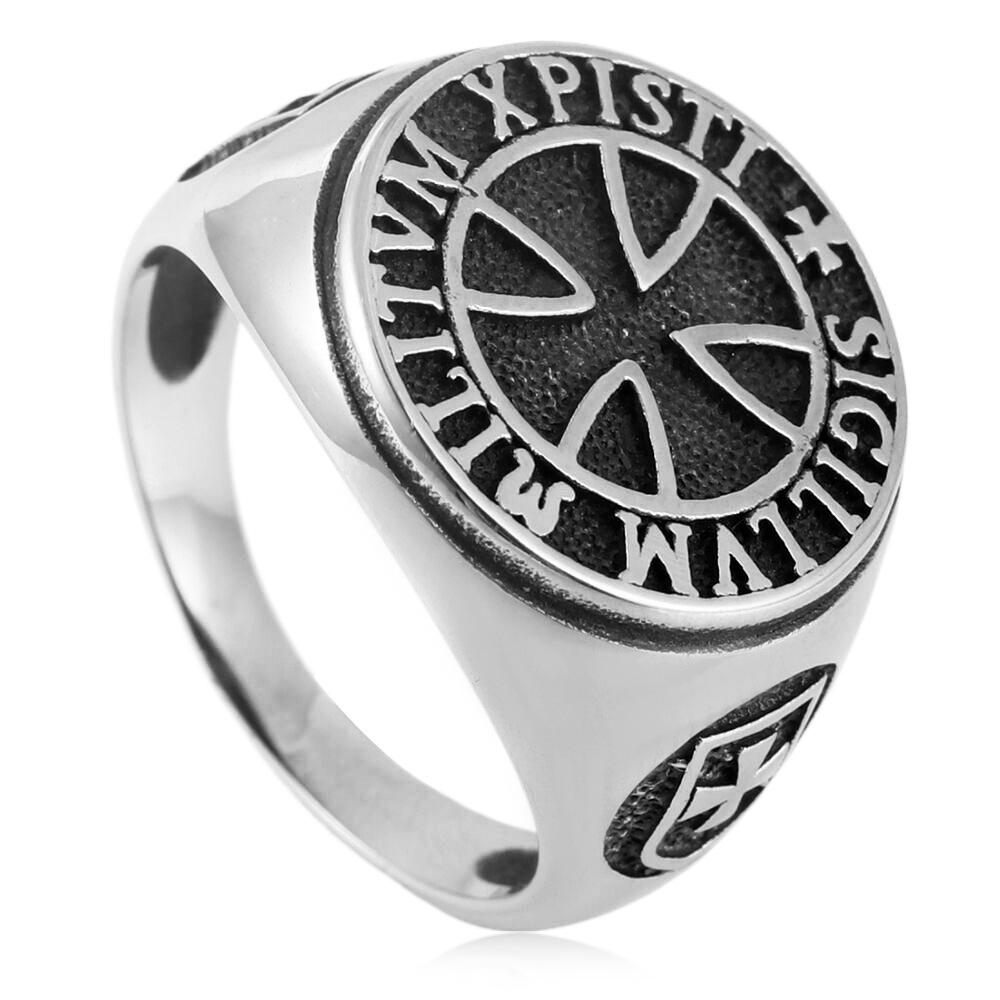 2026 Europe, America, Vintage Men s Ring Batch Round Cross English, Ring No. 7 серебряный