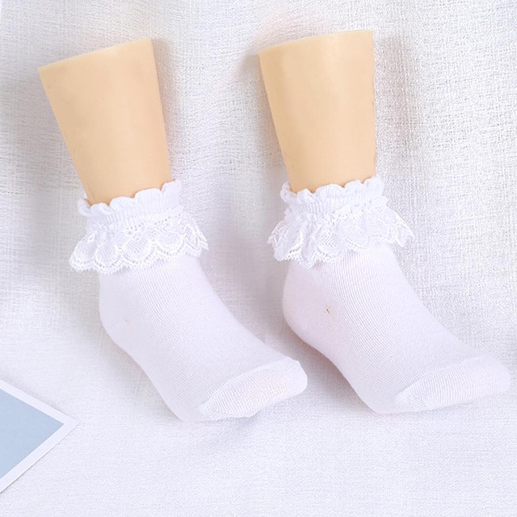 Kurze Socken für Mädchen mit Spitzenbesatz, atmungsaktiv für den Alltag