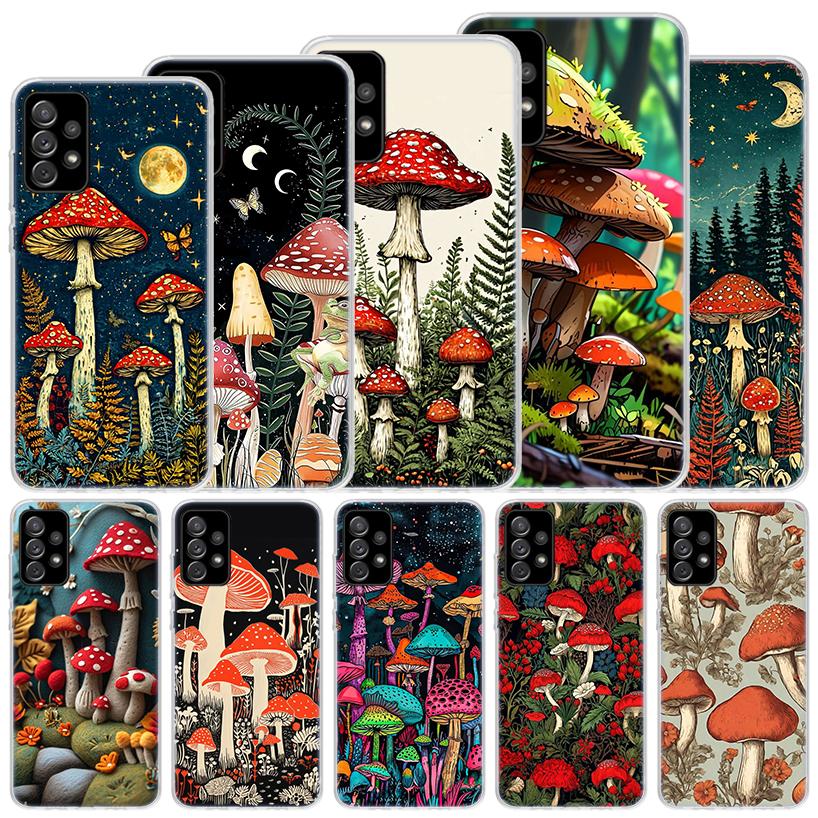 Colorful Mushroom Soft Case For Samsung Galaxy A52 A42 A32 A22 A12 A02S Phone Cover A50 A51 A70 A71 A41 A31 A21S A40 A30 A20E