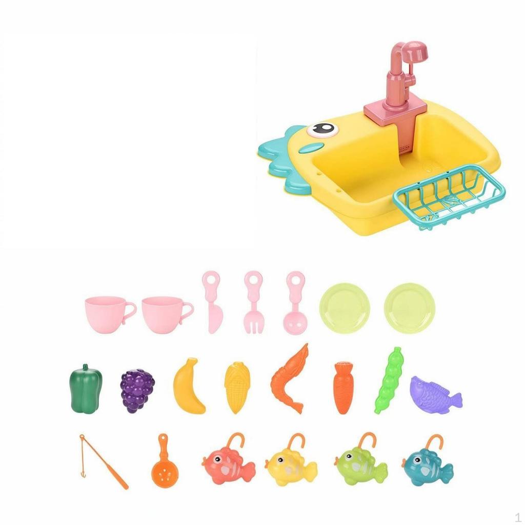 Kitchen Sink with Running Water | Built in Storage Compartments, Toy