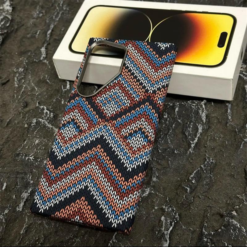 Luxury Carbon Fiber Wireless Charging Magsafe Case for Samsung Galaxy S25 S23 S24 S22Ultra Plus Alloy Lens Protection Hard Cover