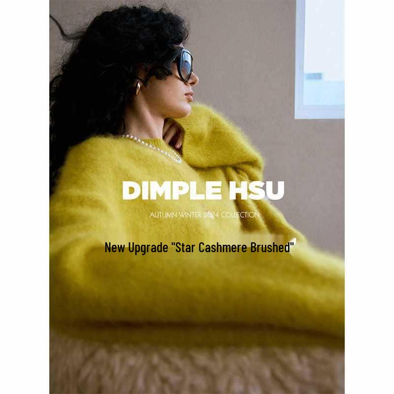 Autumn/Winter 2026 Slimming Faux Fur Cashmere Wool Mulberry Silk Pullover Sweater