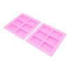 2Pcs Silicone Mold 6 Grids Heat Resistant Flexible Reusable Silicone Mold for Making Soaps Baking Cakes Muffins